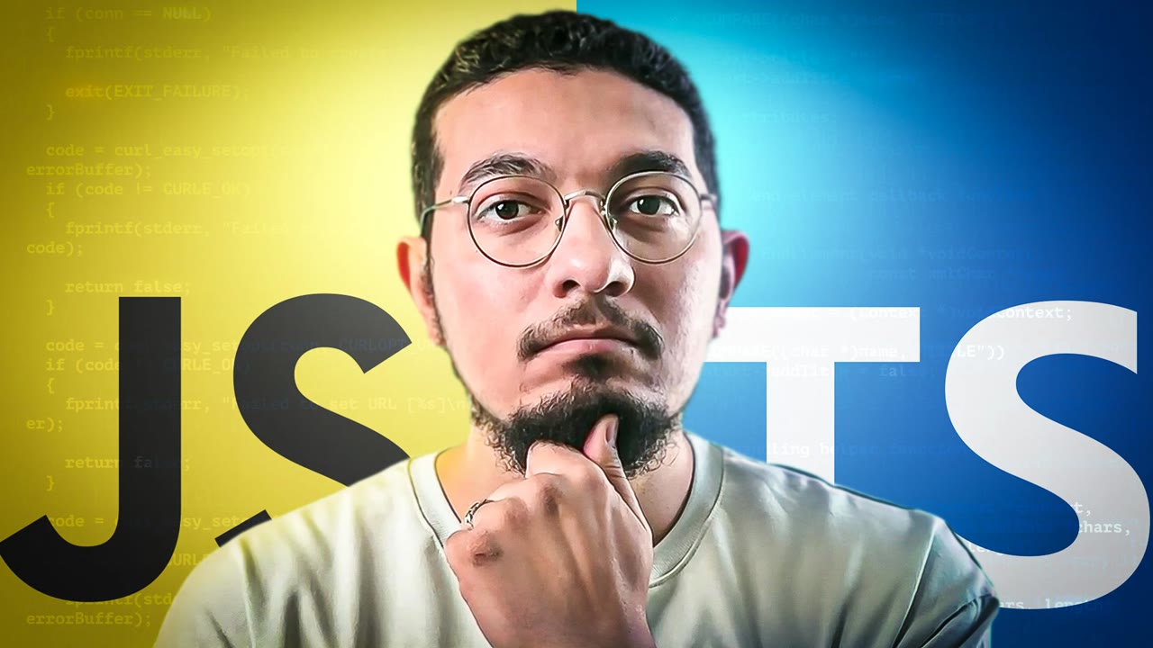 YouTube thumbnail: JS vs TS, Fathy and Abusrea